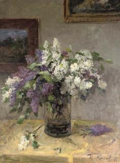 Porfirii Nikitich Krylov - Still Life With Lilacs In A Vase