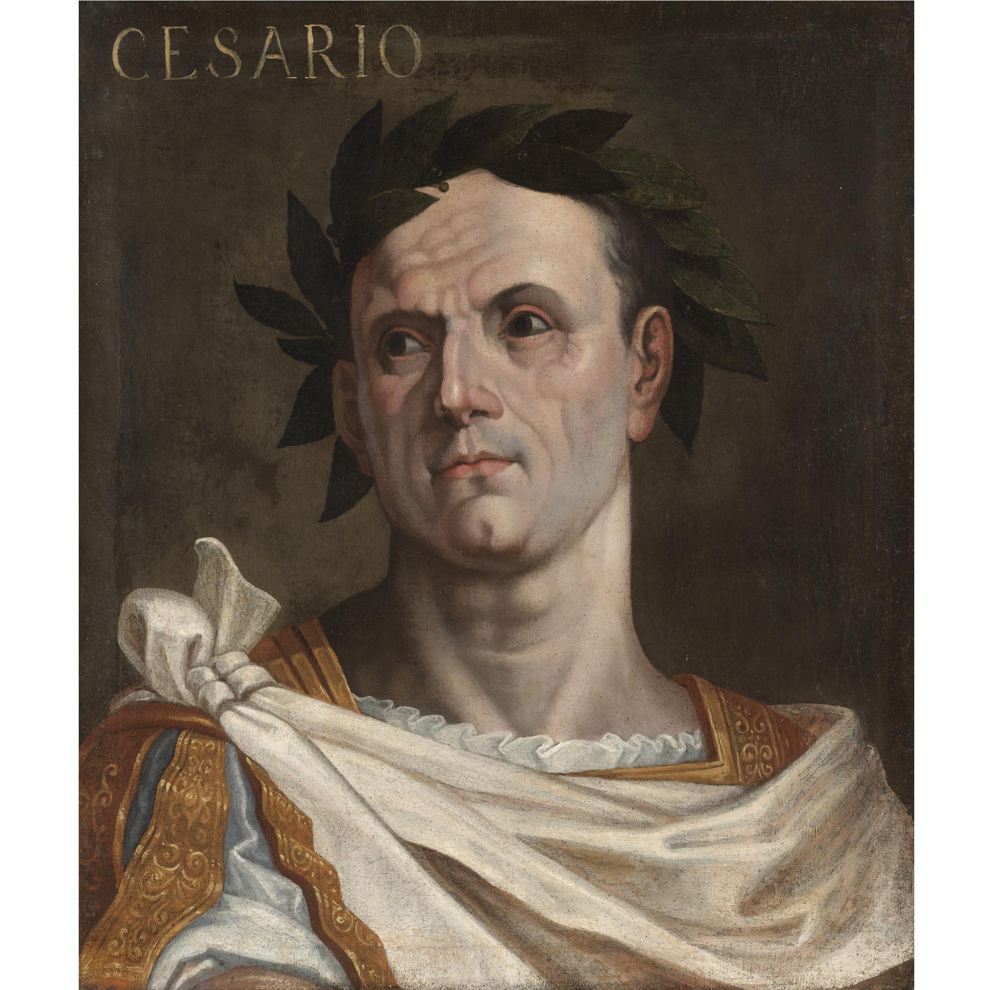 Portrait Of Julius Ceaser, Bust Length, Wearing A Toga And A Laurel Wreath
