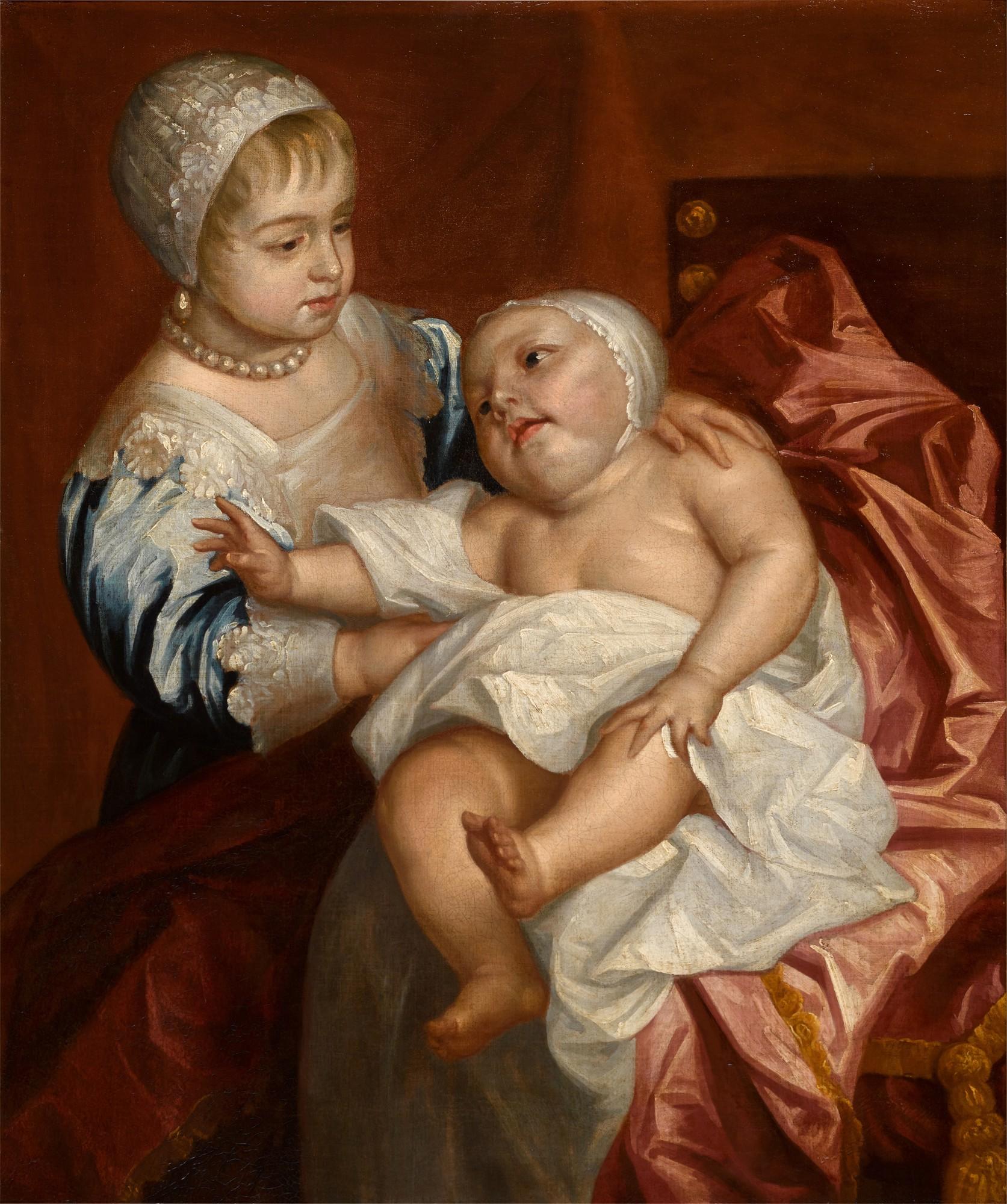Portrait of Princess Elizabeth (1635–1650) and Princess Anne (1637–1640), the daughters of King Charles I