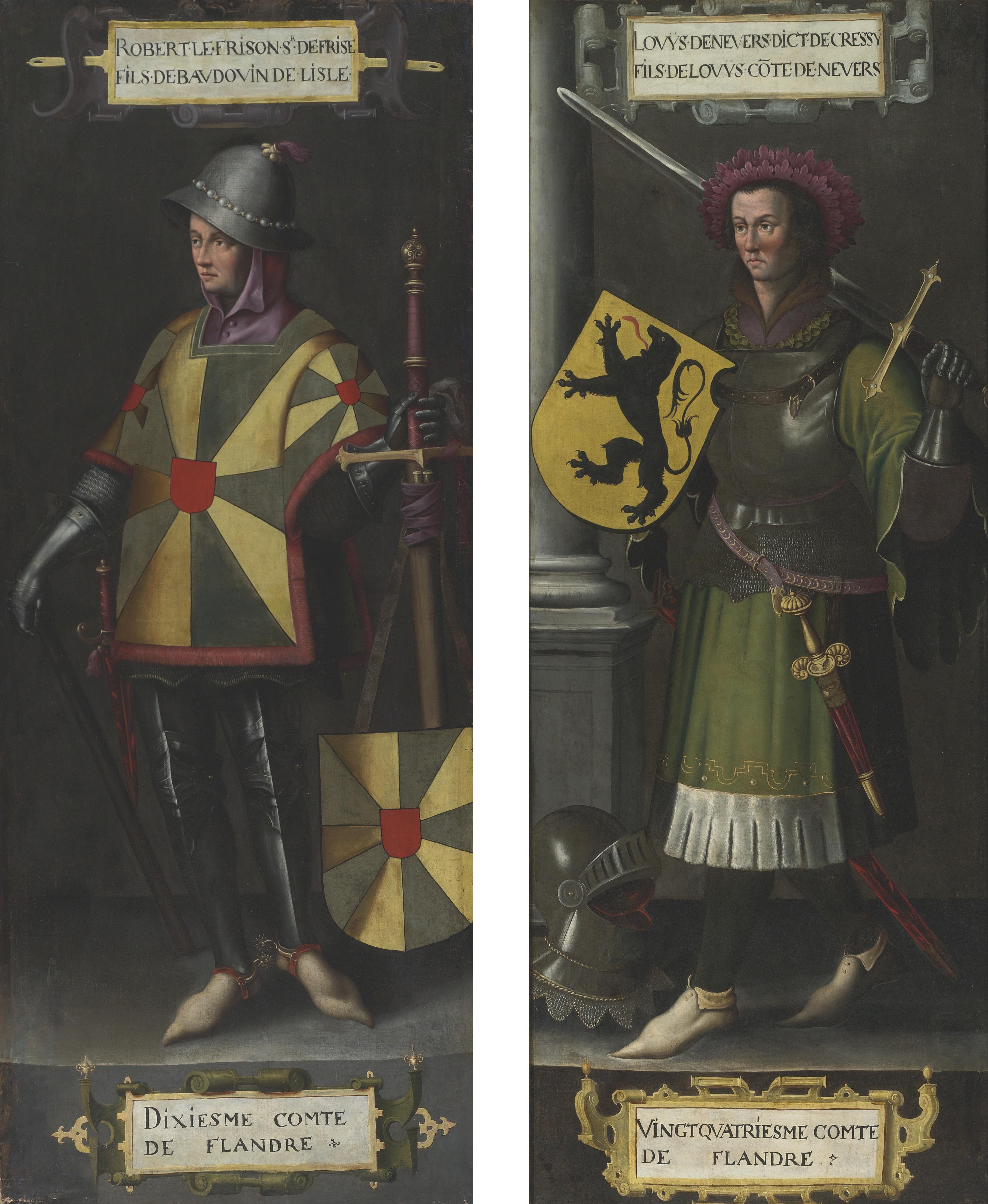 Portrait Of Robert Le Frison, 10Th Count Of Flanders; Portrait Of Louis Of Nevers, 24Th Count Of Flanders