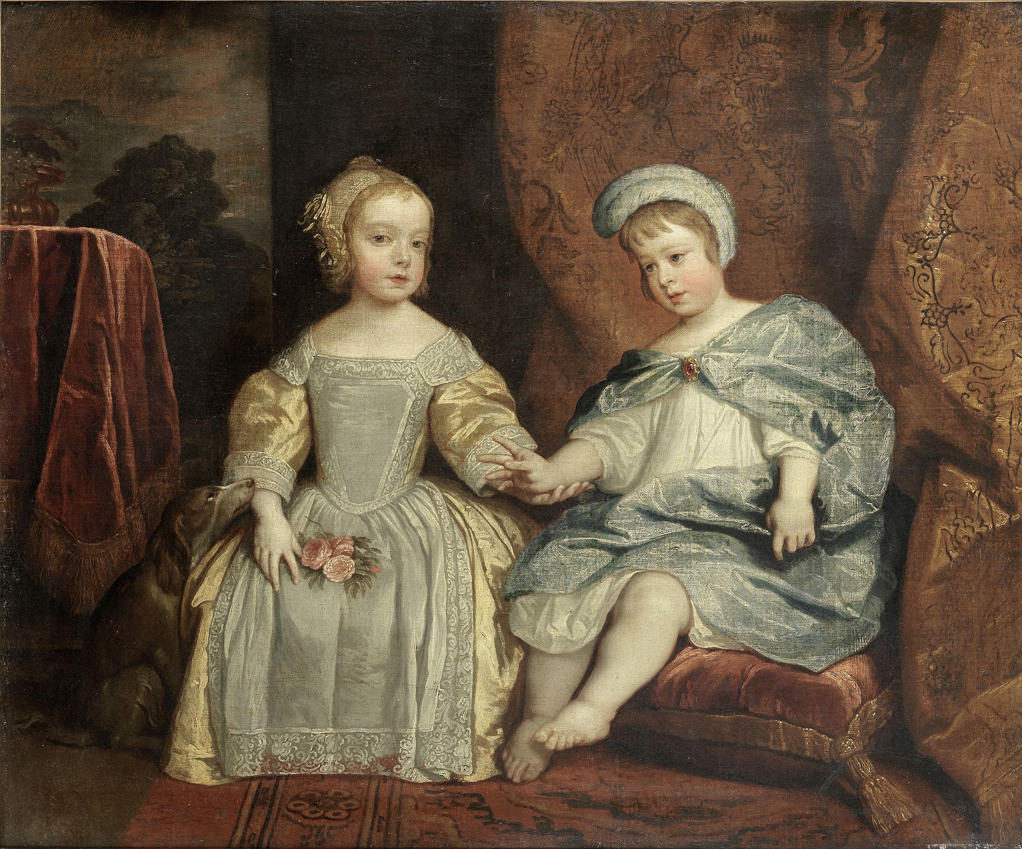 Portrait of two children, traditionally identified as the future King Charles II (1630-1685) and Mary, Princess Royal and Princess of Orange (1631-1660)