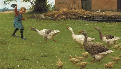 Povl Steffensen - Feeding the geese