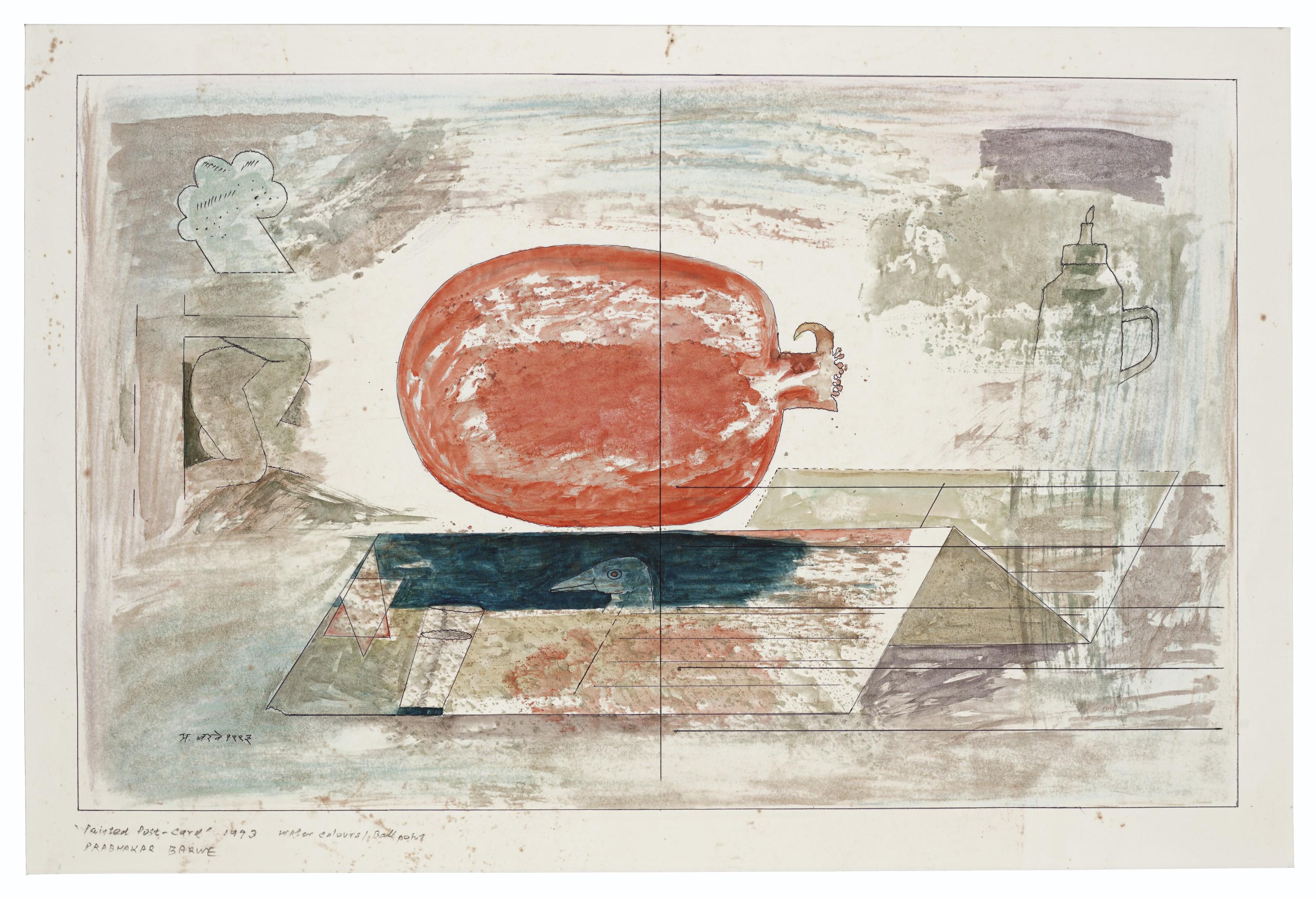 Prabhakar Barwe - Painted Post-Card