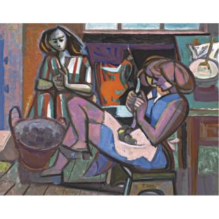 Pravoslav Kotík - Czech women Peeling Potatoes (Ženy Loupající Brambory)