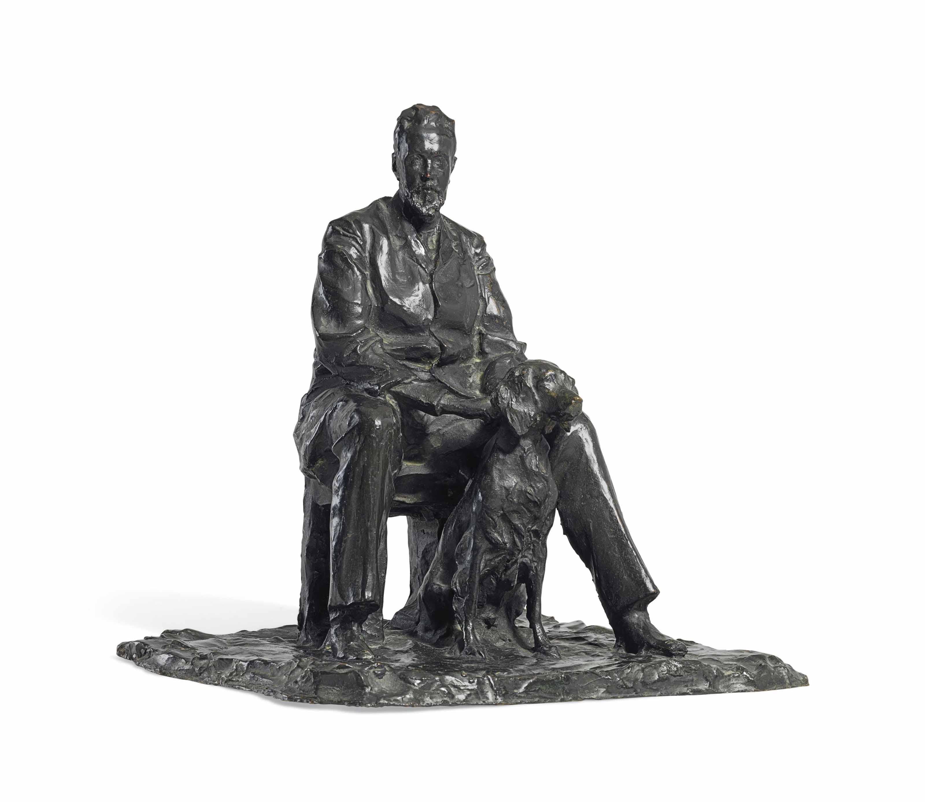 Prince Paul Troubetzkoy - Portrait of the Minister of Finance Sergei Yulyevich Witte (1849-1915) with His Setter