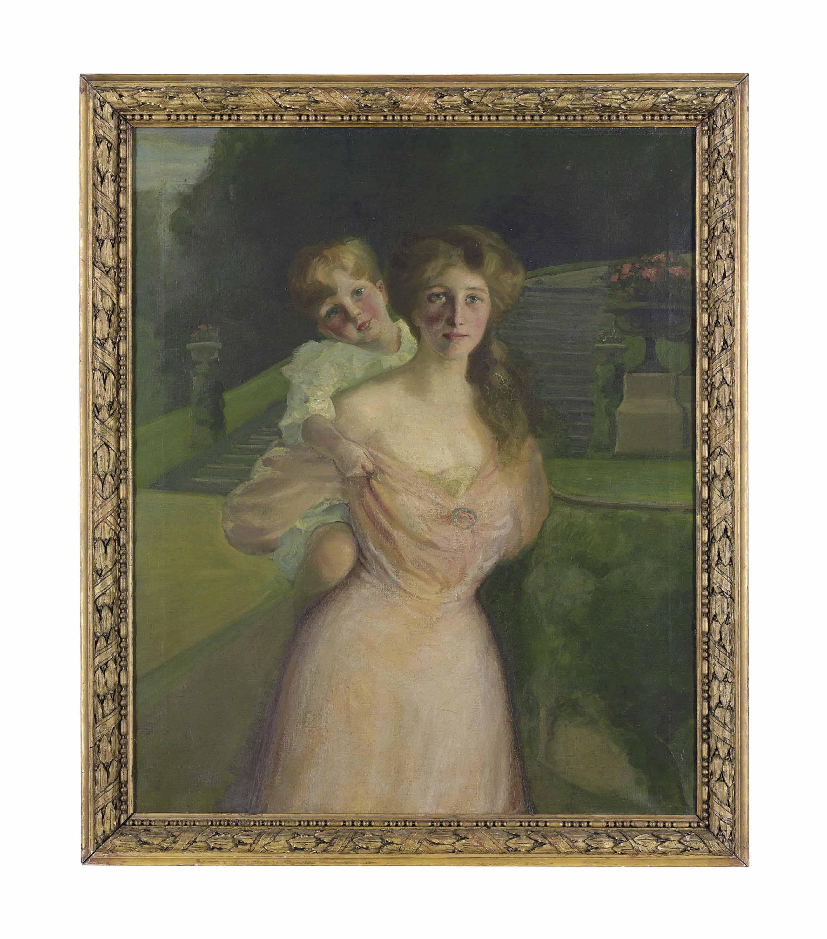 Prince Pierre Troubetzkoy - Portrait of Edith, Marchioness of Londonderry, with Viscount Castlereagh