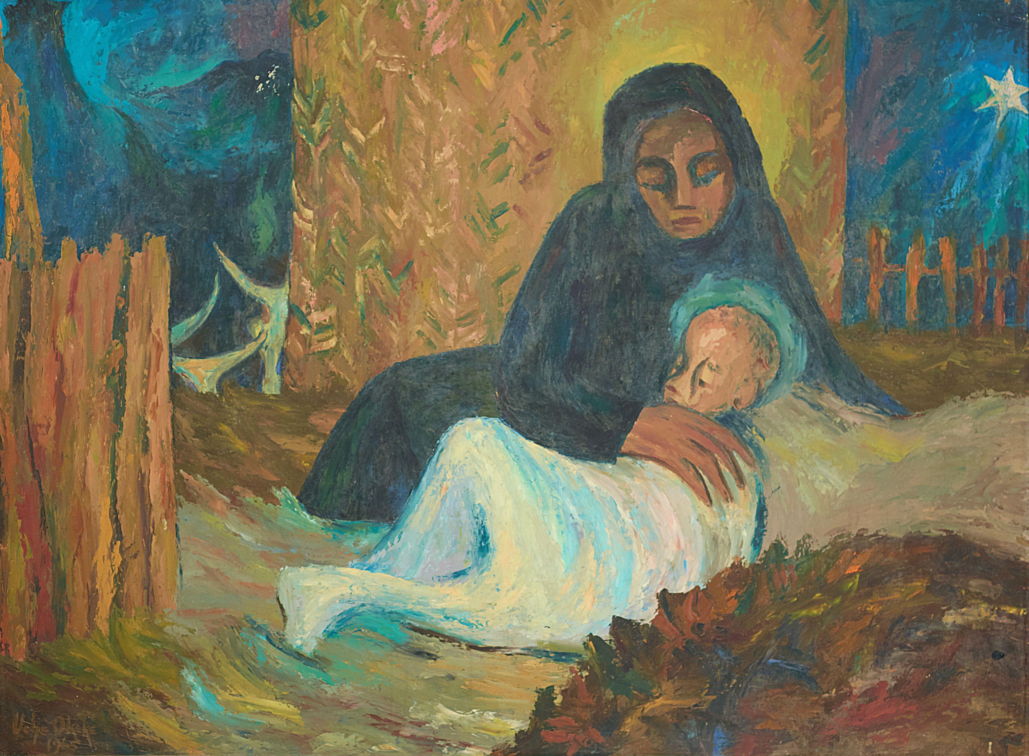 Prof. Uche Okeke - Madonna & Child, the Manger