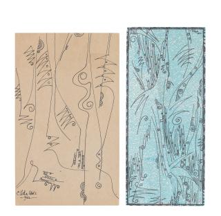 Prof. Uche Okeke - Two works on paper (i-ii):