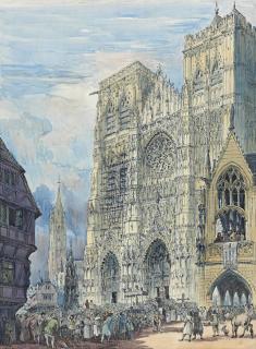 Professor Sir Albert E. Richardson, P.R.A. - A Gothic fantasy, The Feast of the Blessed Virgin, inspired by Reims Cathedral