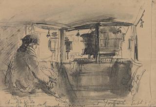 Professor Sir Albert E. Richardson, P.R.A. - A sketch of Charles Wade in an interior