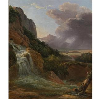 Prosper Barrigue de Fontainieu - Landscape With Waterfall