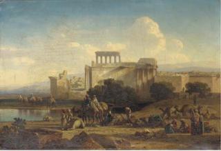 Prosper Marilhat - Travellers at an Oasis