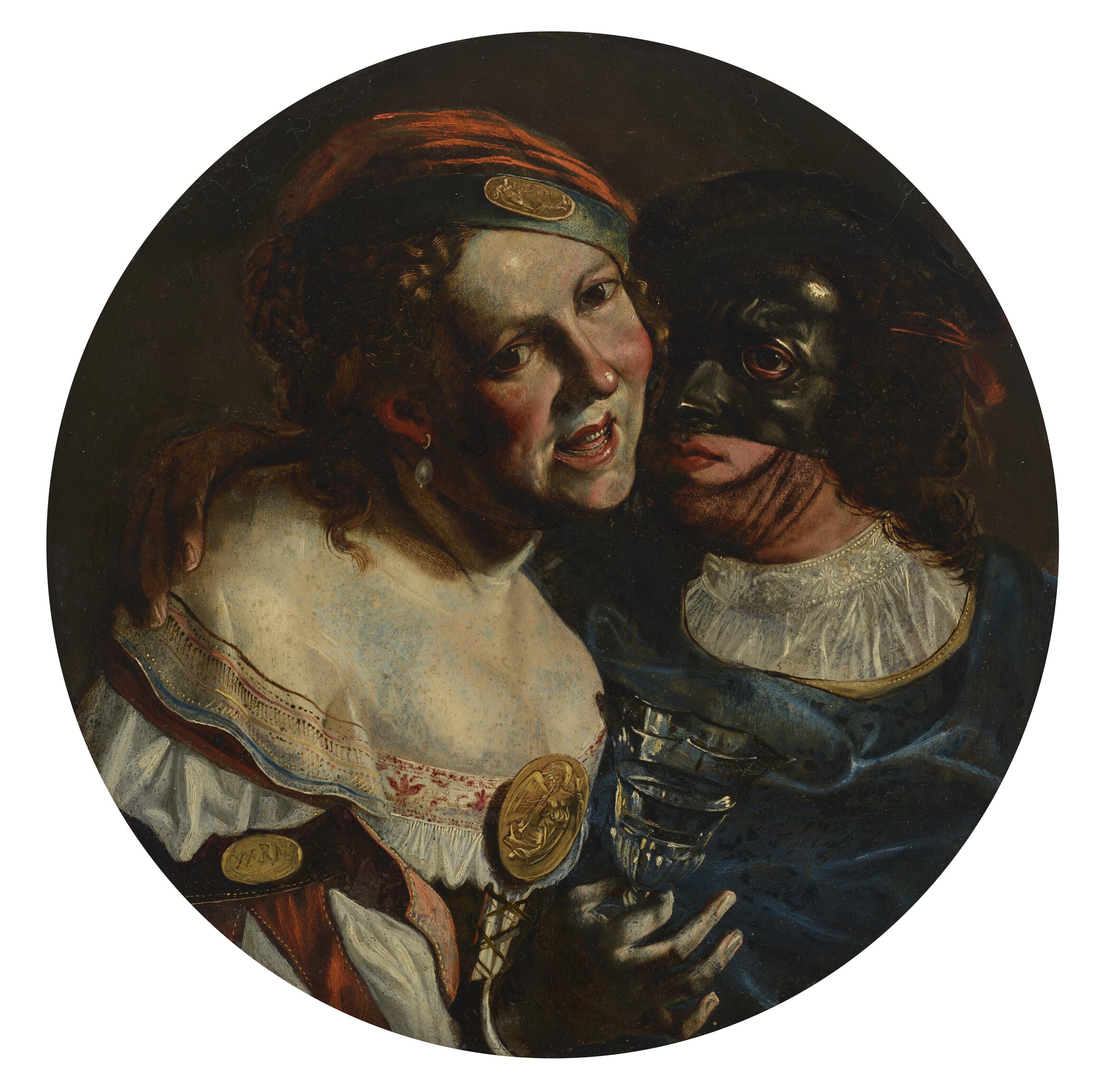 Pseudo-Caroselli - A young couple in masquerade costume