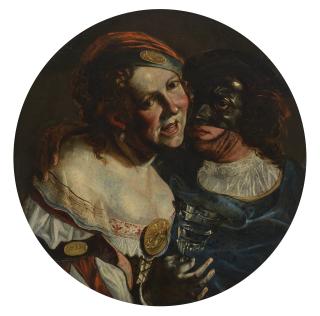 Pseudo-Caroselli - A young couple in masquerade costume