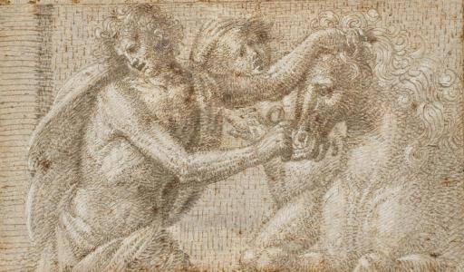 Pseudo Gherardi - Un jeune homme arrêtant un cheval