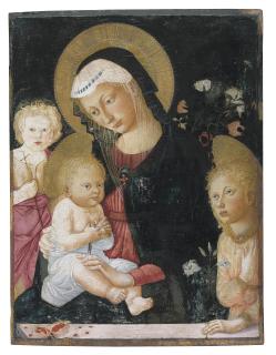 Pseudo-Pier Francesco Fiorentino - The Madonna and Child with a goldfinch, with the Infant Saint John the Baptist and an Angel