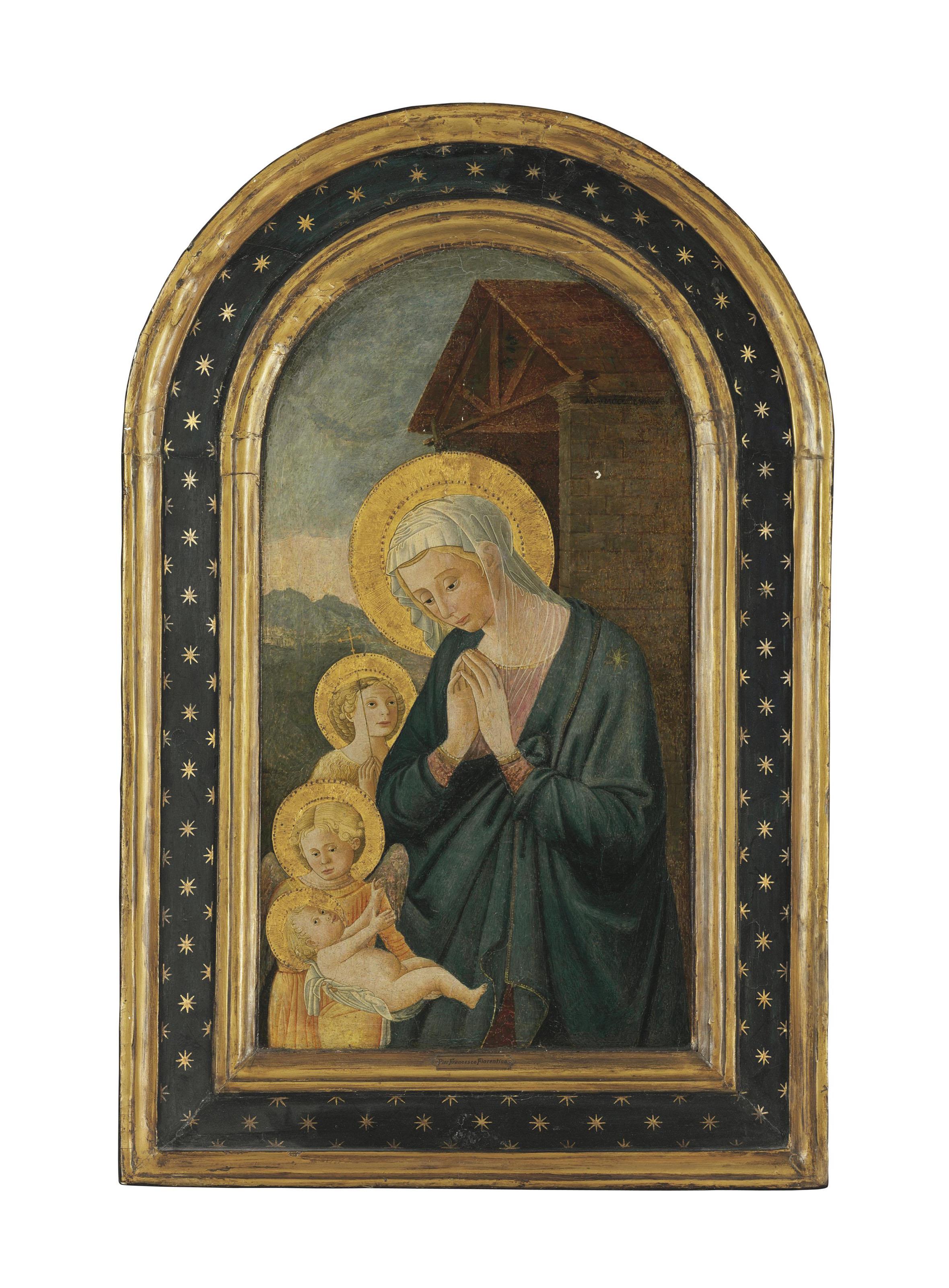 Pseudo-Pier Francesco Fiorentino - The Madonna And Child With Saint John The Baptist And An Angel