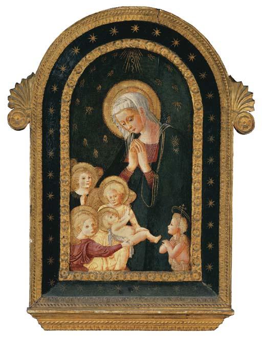 Pseudo-Pier Francesco Fiorentino - The Madonna and Child with the Infant Saint John the Baptist and adoring Angels