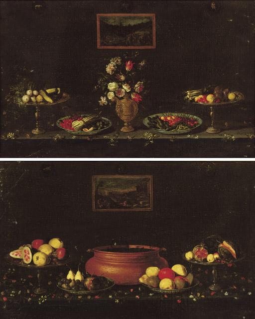 Pseudo van Kessel - An Allegory of Spring with signs of the Zodiac; and An Allegory of Summer with signs of the Zodiac