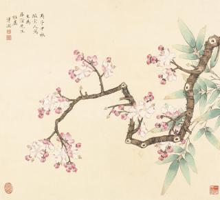 Pu Xian - Plum Blossoms And Bamboo