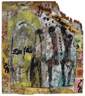 Purvis Young - Untitled (Angel with Three Figures)