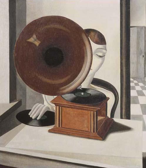 Pyke Koch - Vrouw met grammofoon - Woman with gramophone