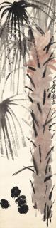 Qi Baishi - Chicks Under Palm Tree