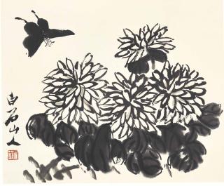 Qi Baishi - Chrysanthemum And Butterfly