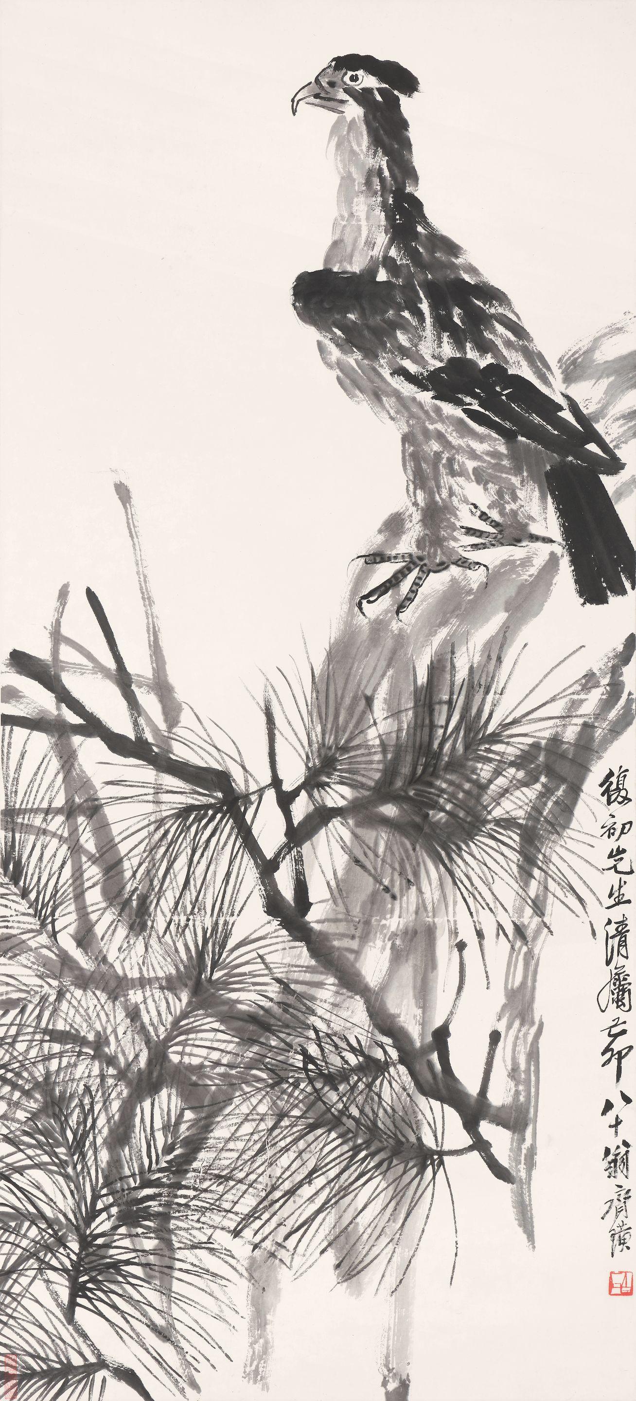 Qi Baishi - Eagle on the Pine，1939