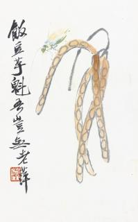Qi Baishi - Insect On Peapod