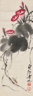 Qi Baishi - Morning Glory and Grasshopper