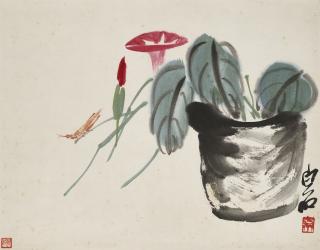 Qi Baishi - Morning Glory and Insect