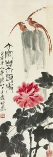 Qi Baishi - Paradiesschnäpper und Päonien