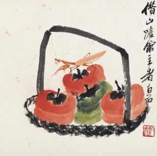 Qi Baishi - Persimmon and Insect