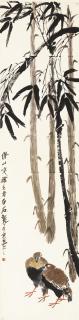 Qi Baishi - Pigeon And Bamboo Shoot