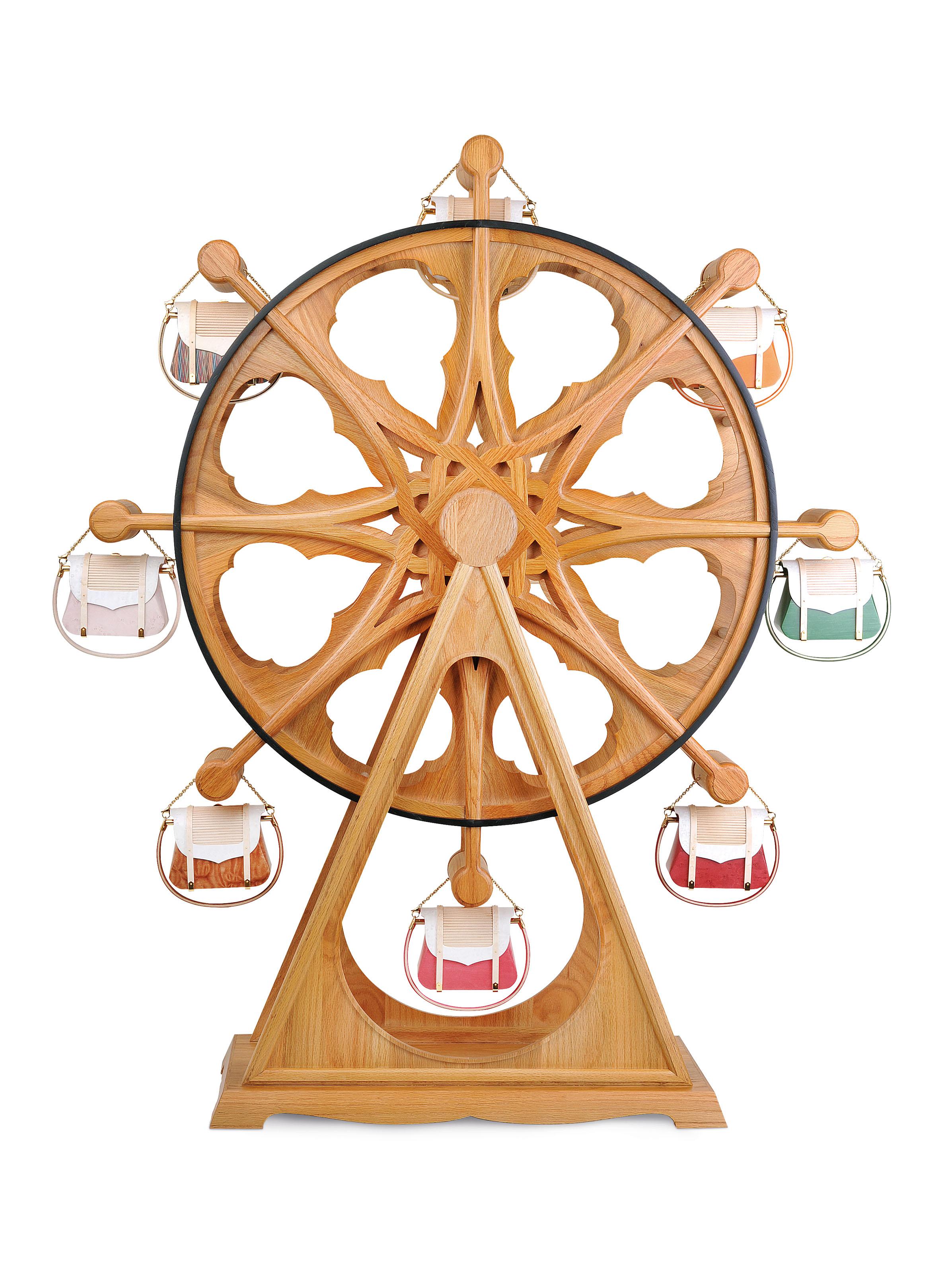 Qi Tian - A Set Of Eight Minibags With Stand