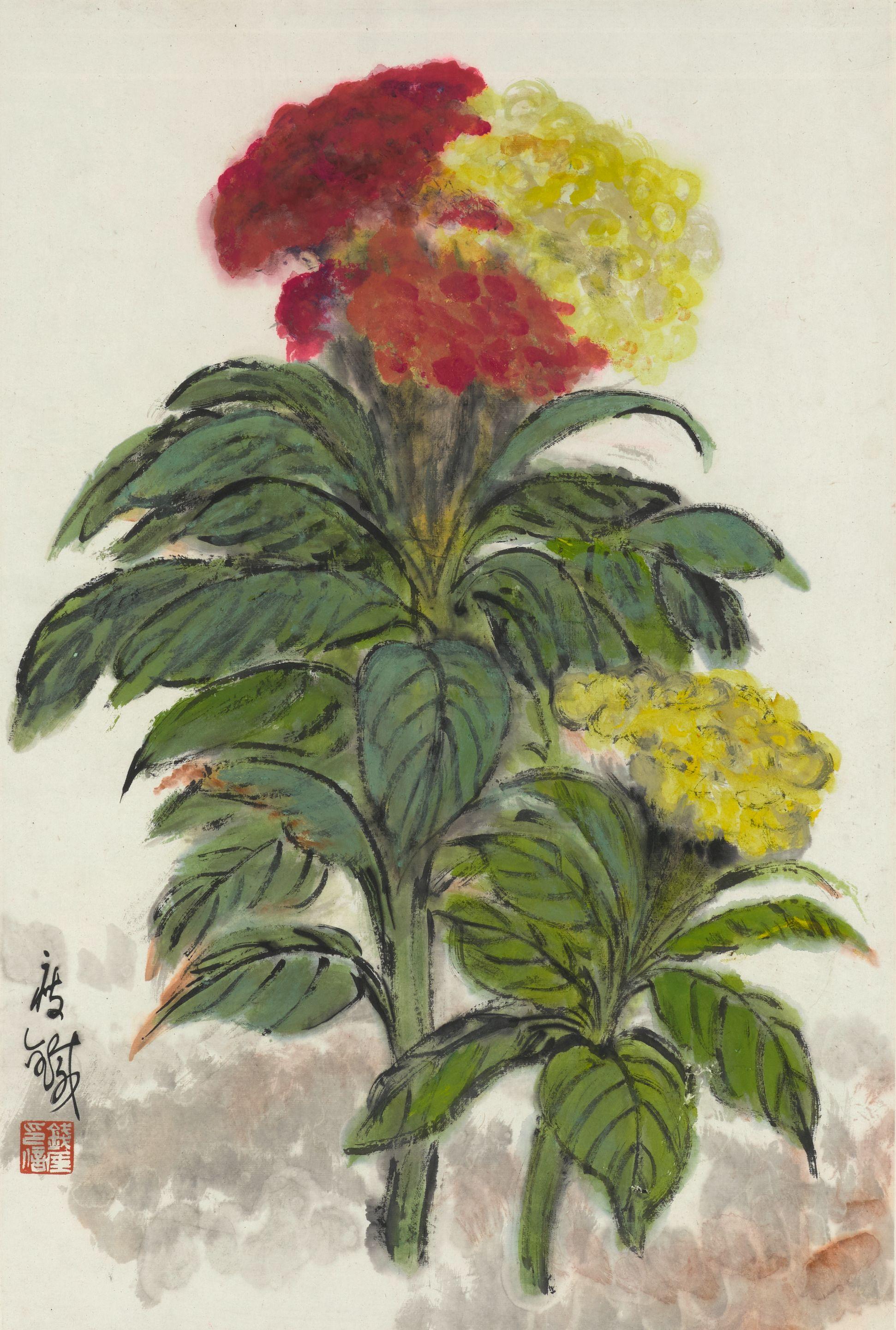 Qian Shoutie - Flowers in a Vase