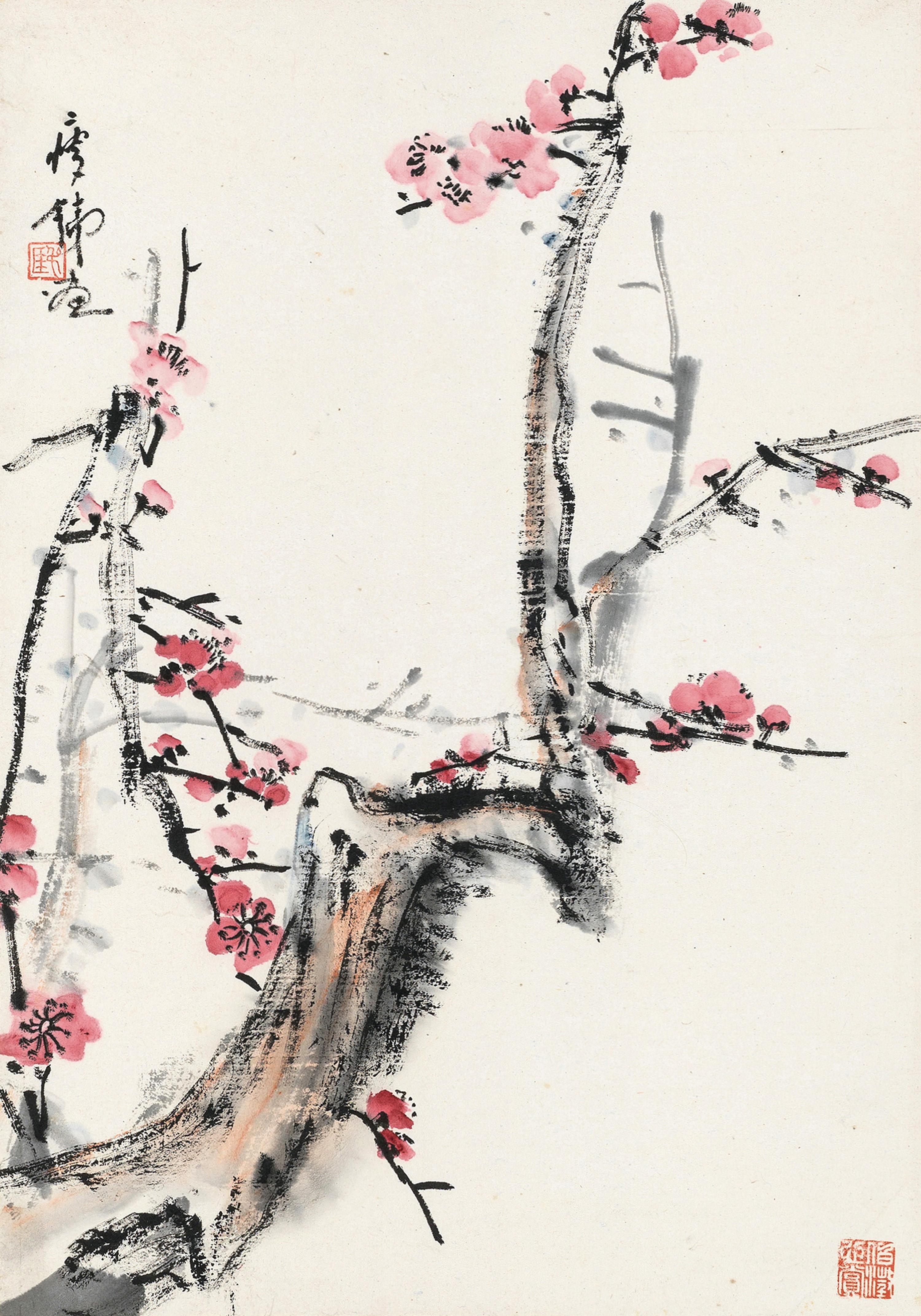 Qian Shoutie - Red Plum Blossoms