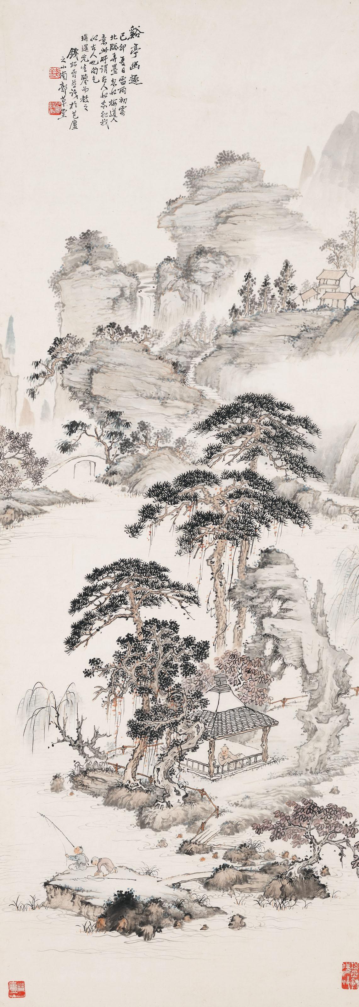 Qian Songyan - Pavilion by a Stream