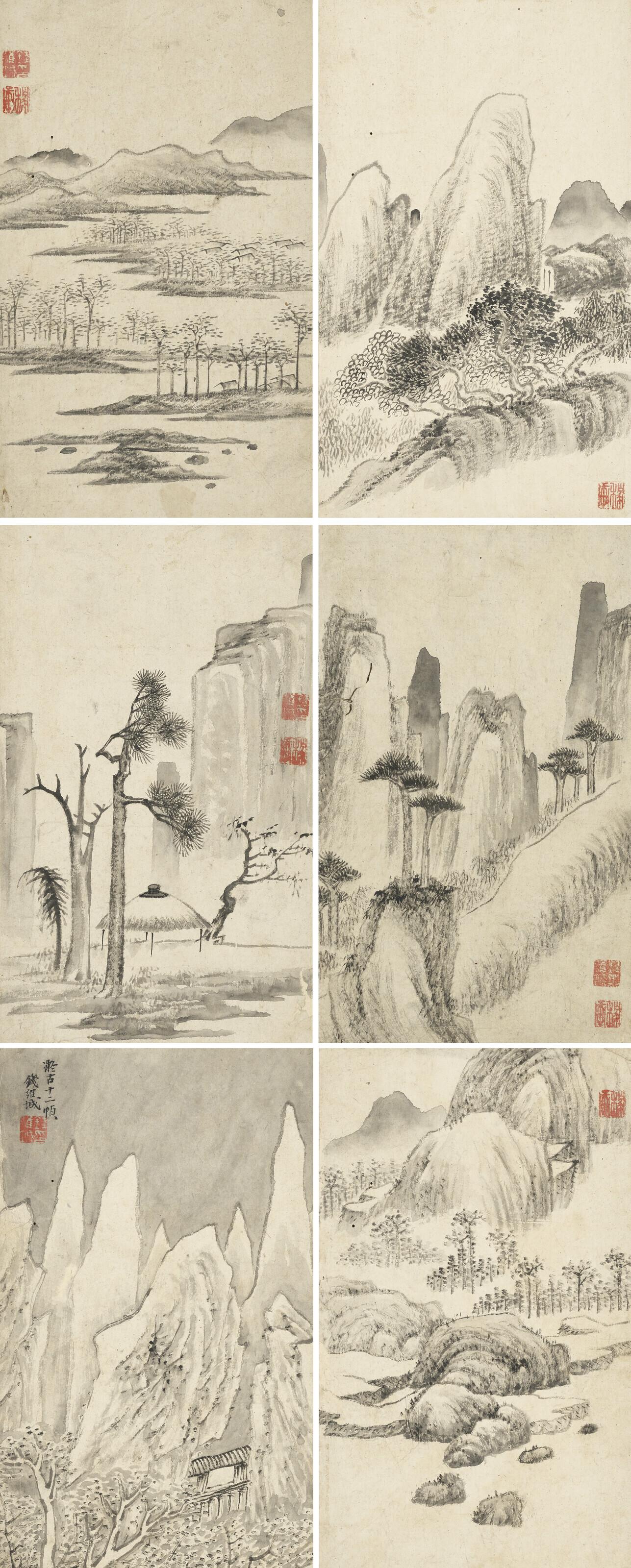 Qian Weicheng - Landscapes after Ancient Masters