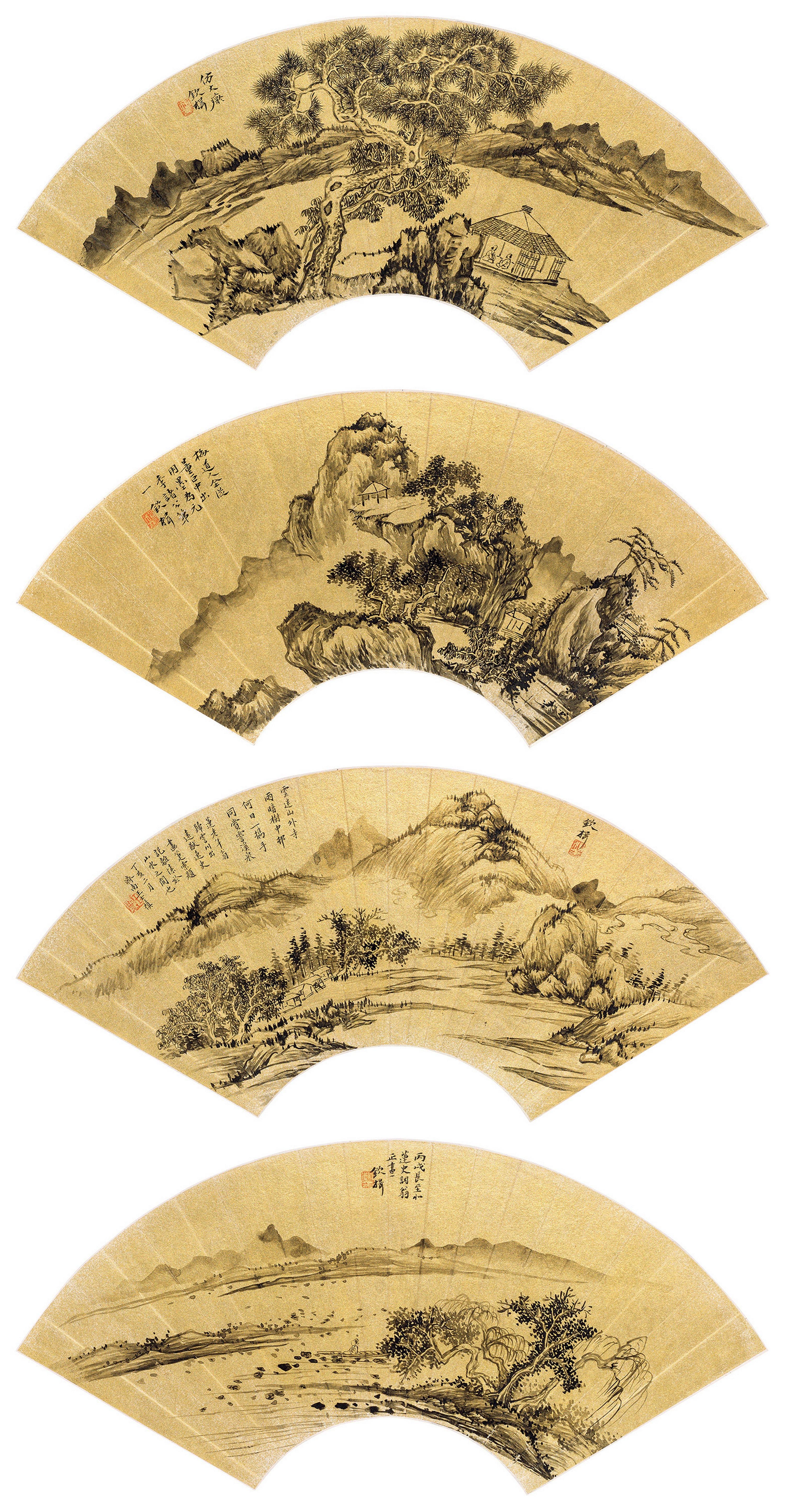 Qin Ji - Fan Paintings