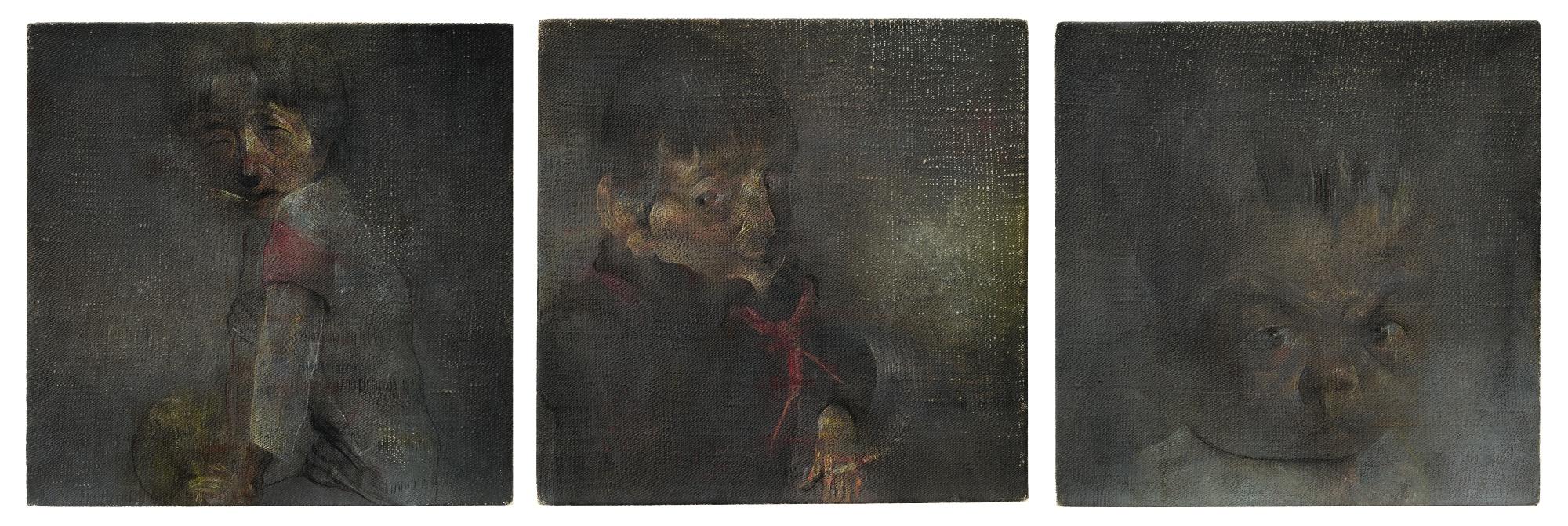 Qiu Jiongjiong - 100 Square Sichuanese Paintings: I.No. 34/ Ii. No. 43/ Iii. No. 31 (Three Works)