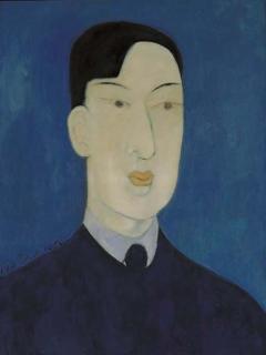 Qiu Yacai - Portrait of a Young Man in Blue