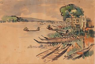 Quamrul Hassan - Untitled (Landscape)