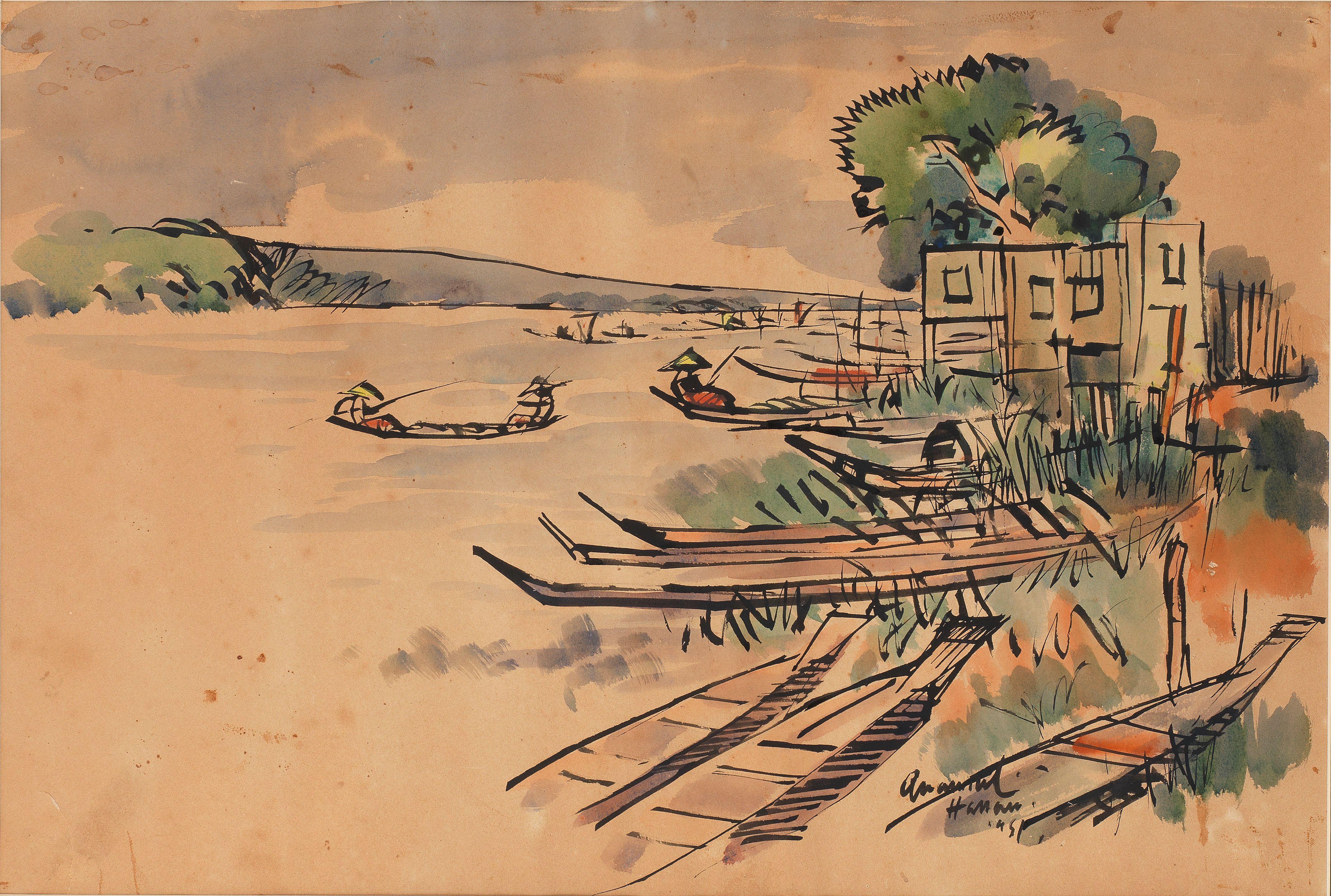 Quamrul Hassan - Untitled (Landscape)