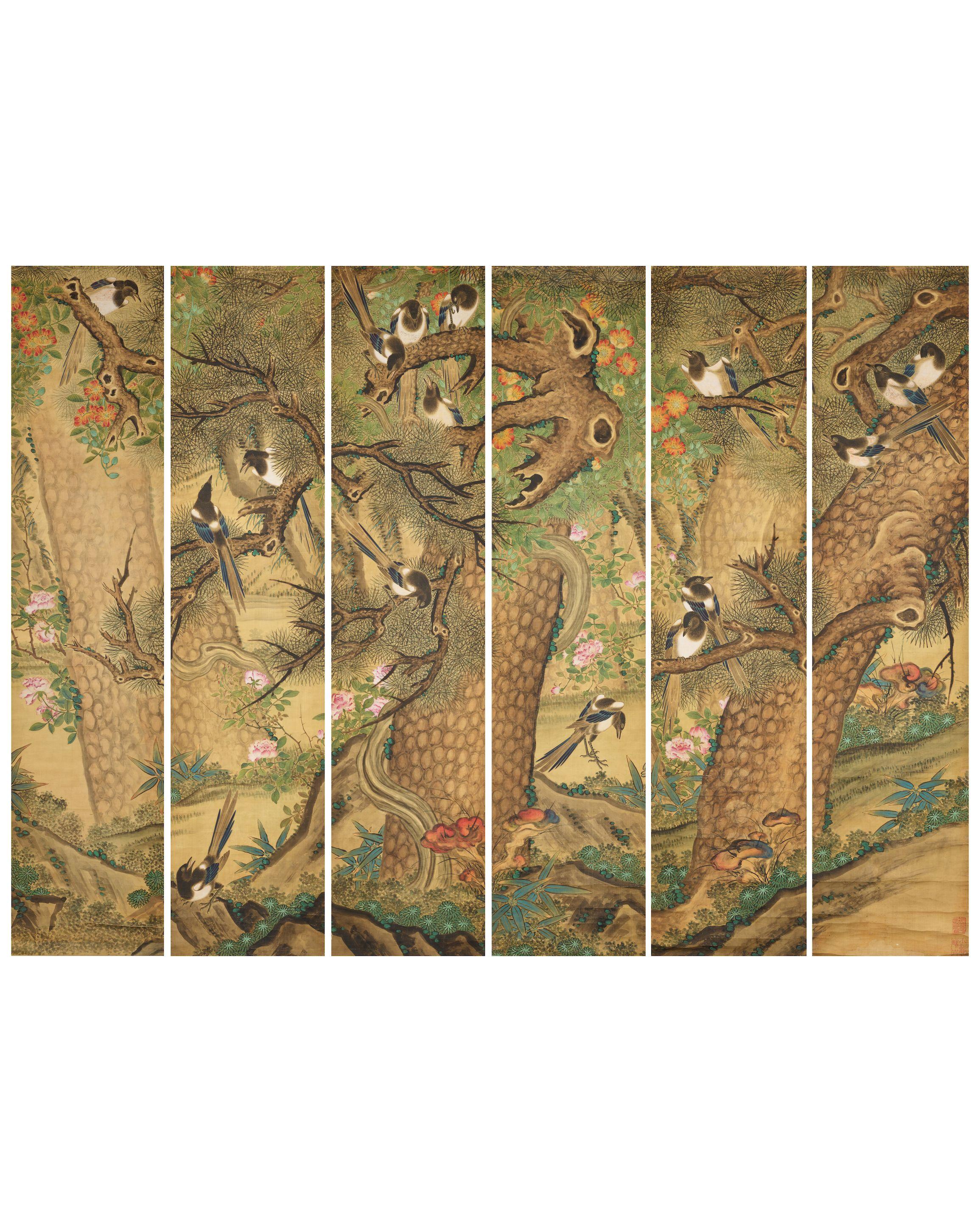 Que Lan - Magpies on Branch