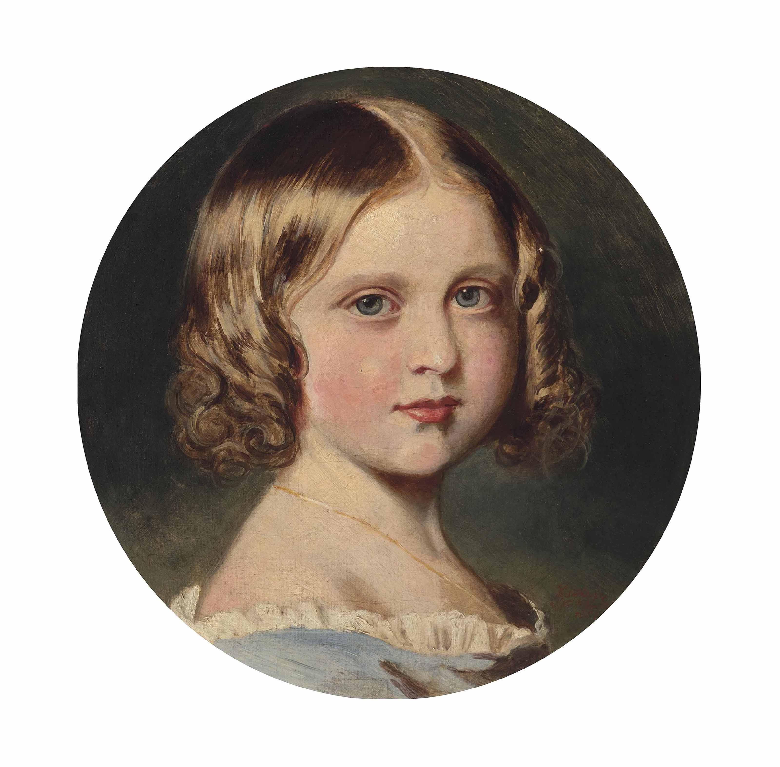 Queen Victoria - Portrait of Princess Louise (1848-1939), head and shoulders, in a blue dress
