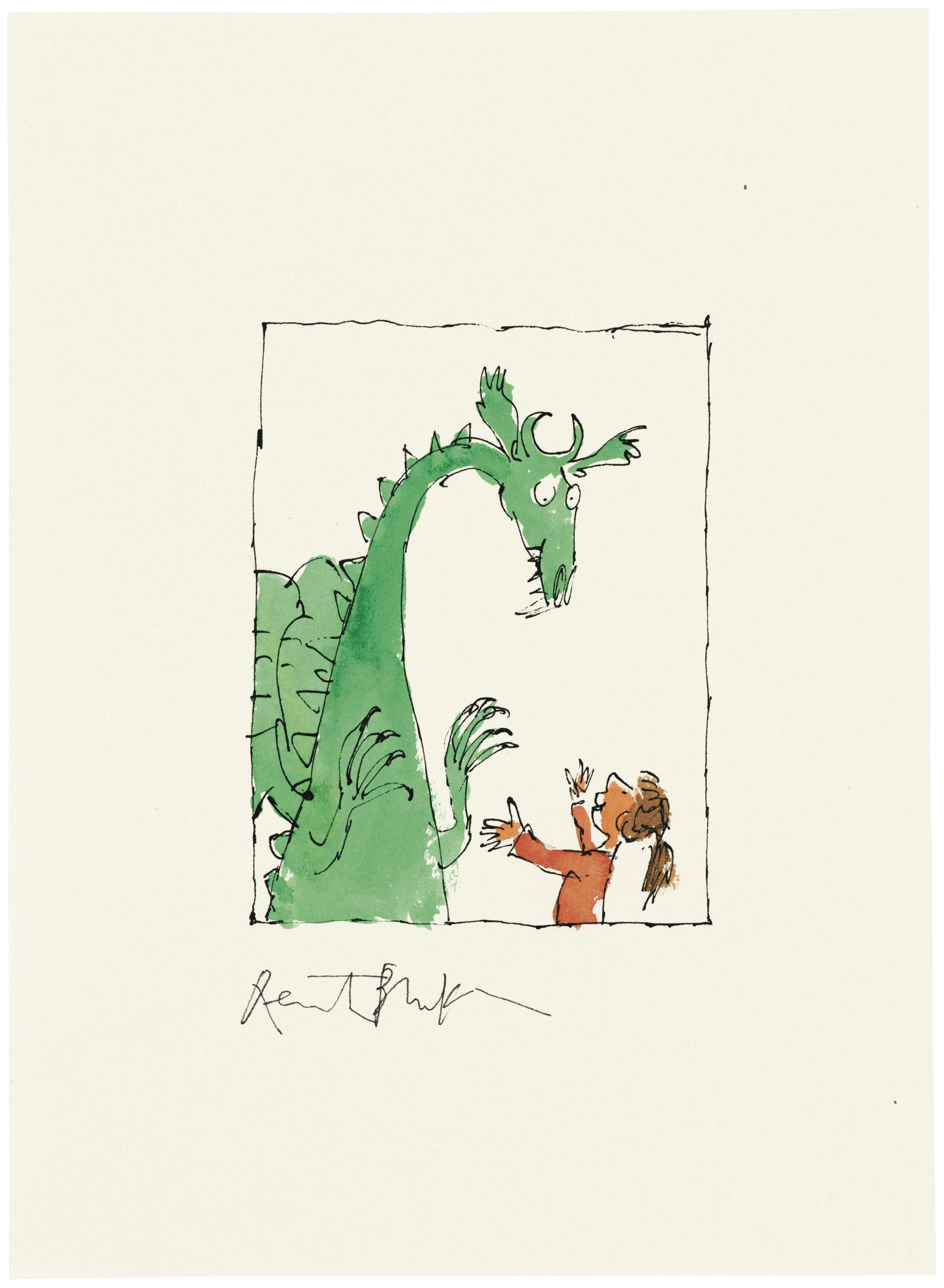 Quentin Blake - Dragon and young girl