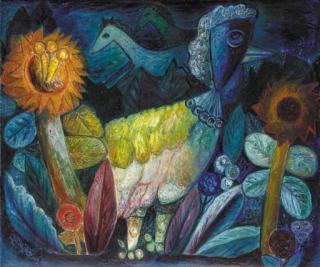 Quirijn van Tiel - Vogel tussen bloemen