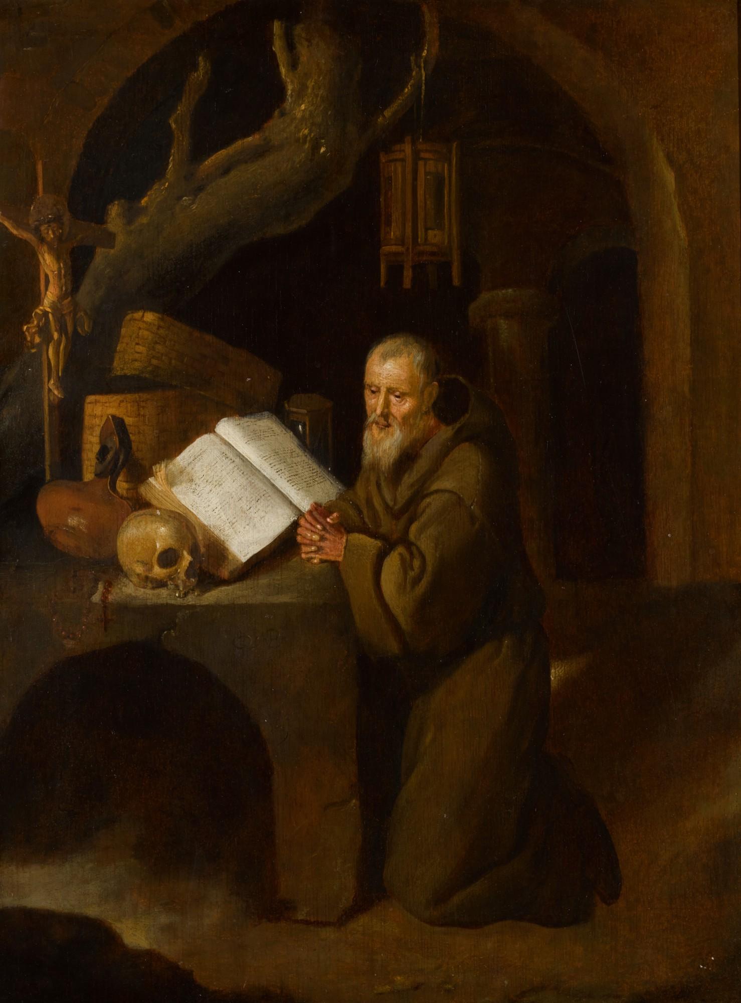 Quiringh Gerritsz. Van Brekelenkam - A Hermit Praying